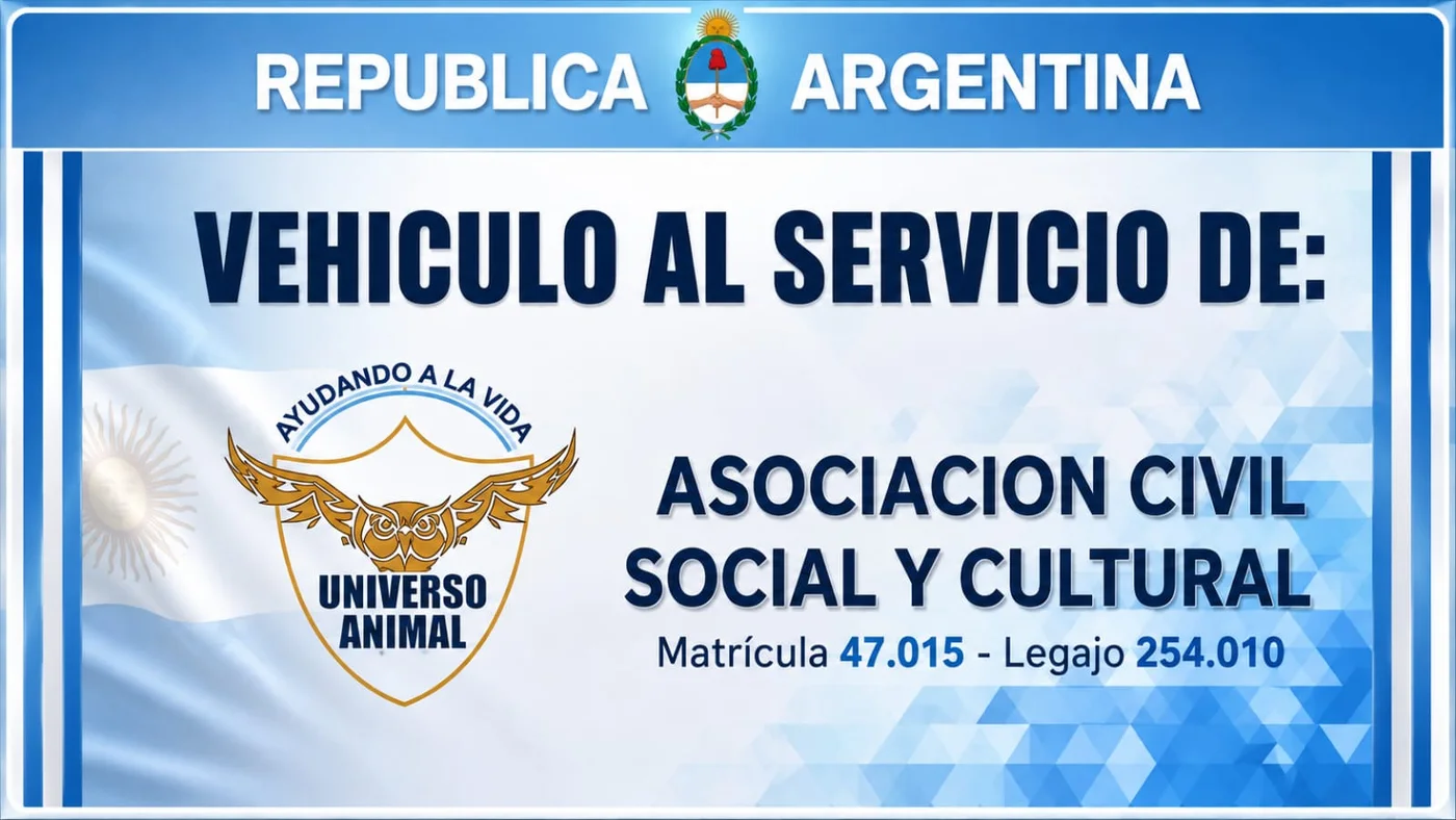 Identificación institucional de vehículo al servicio de Universo Animal